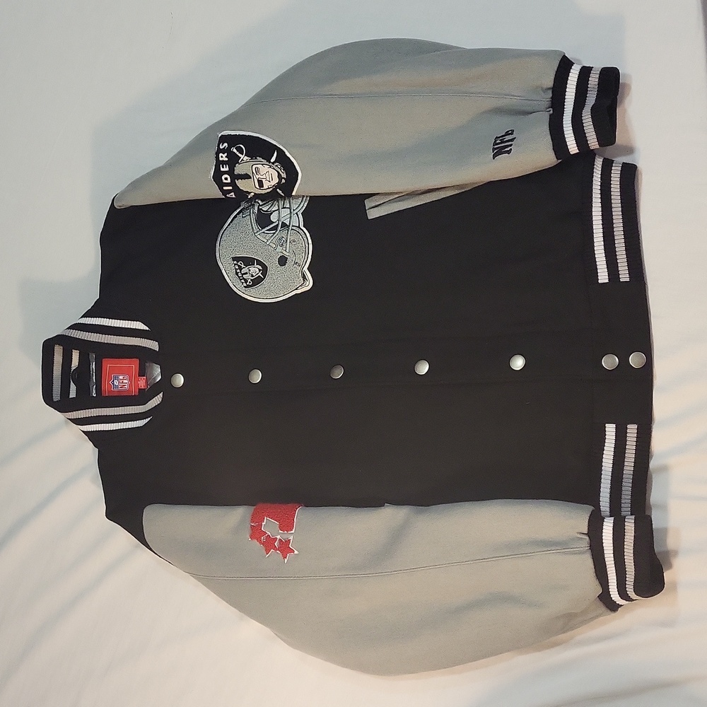 Vintage Raiders football wool varsity Jacket Mens M NFL